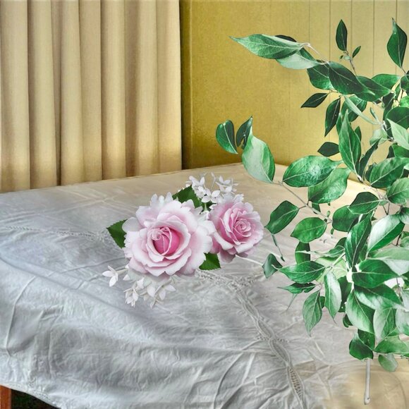 Battenburg Lace Tablecloth Scalloped Edges 83"x64" White Cotton - Picture 1 of 10